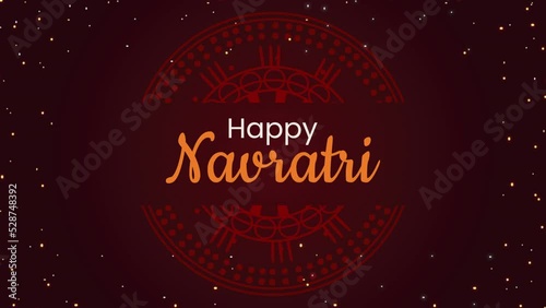 happy navratri lettering celebration animation
