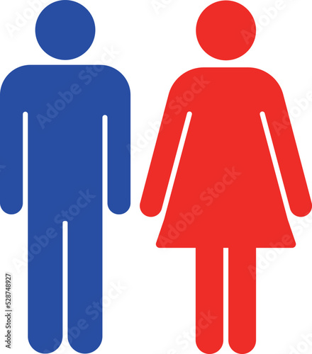 赤と青のトイレの男女マークのイラスト・アイコン素材