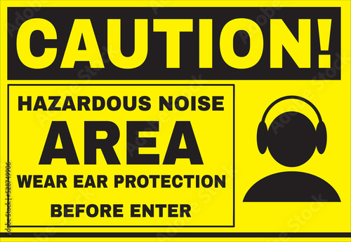Hazardous noise area warning sign vector