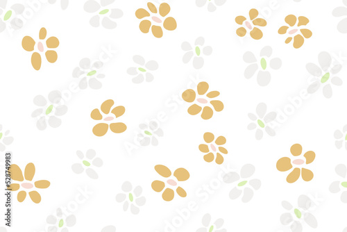 Fototapeta Naklejka Na Ścianę i Meble -  Simple flower seamless pattern vector tissue print design. Rustic floral fashionable fabric print.