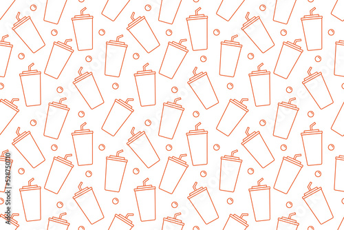 Soft drink soda line seamless pattern vector