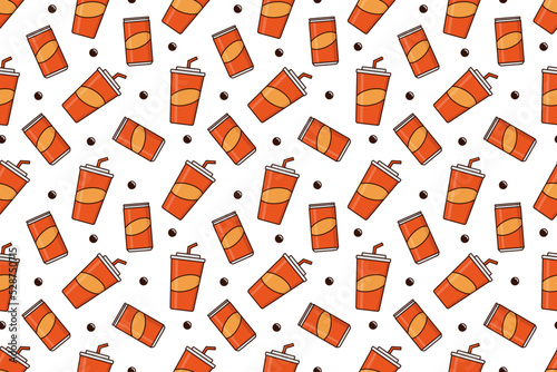 Soft drink soda seamless pattern vector