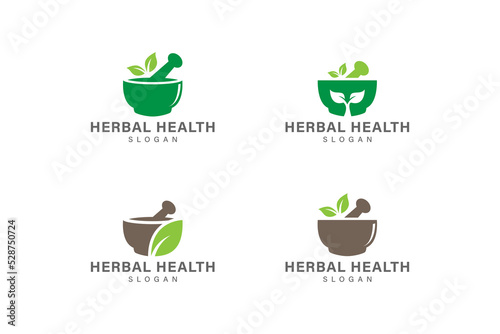 Herbal health logo design vector collection