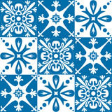 Azulejo tile seamless pattern for decor, traditional spanish portuguese pattern for design