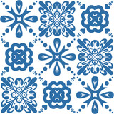 Azulejo tile seamless pattern for decor, vector illustration traditional spanish design