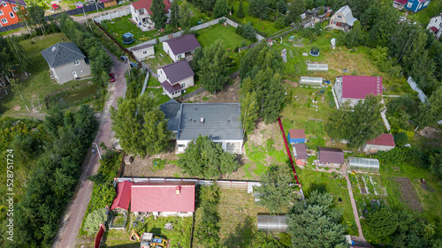 Photo from a quadcopter flying over gardening