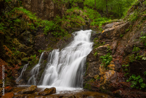 Waterfall on via ferrata hikin route in Mala Fatra mountains.