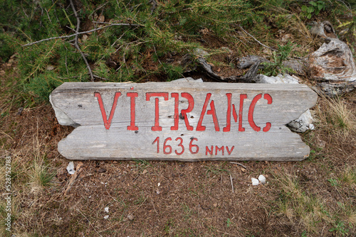 Sign of mount Vitranc