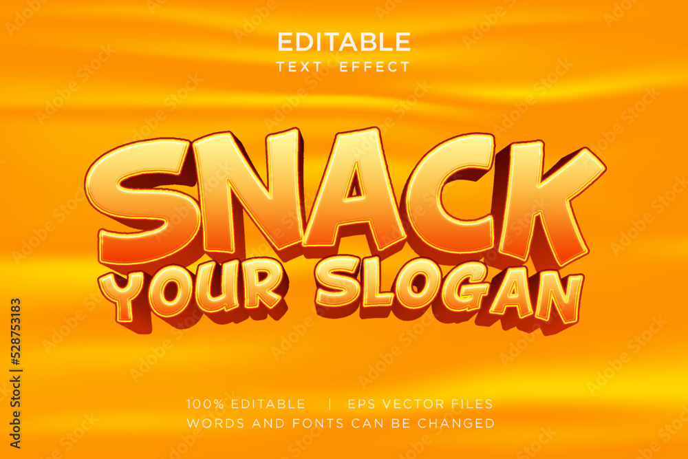 snack label packaging design text effect template Stock Vector | Adobe ...