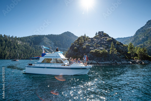 A cruise around Fannette Island on a tour boat in Emerald Bay.