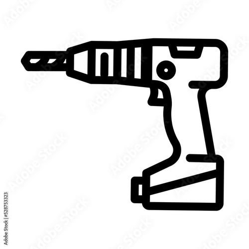 drill hole assembly furniture line icon vector. drill hole assembly furniture sign. isolated contour symbol black illustration