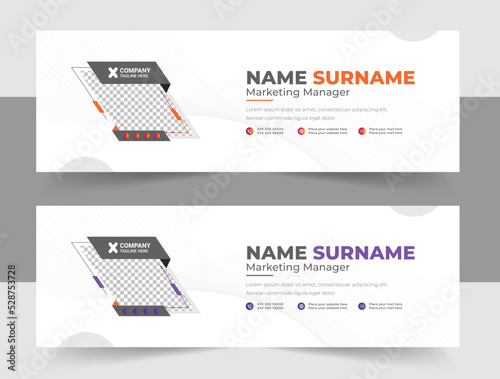 Modern creative email signature design template for business, Corporate business multi purpose email signature template
