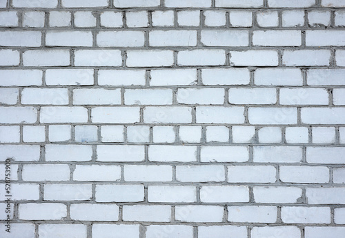 White brick wall background. Texture of a brick wall.