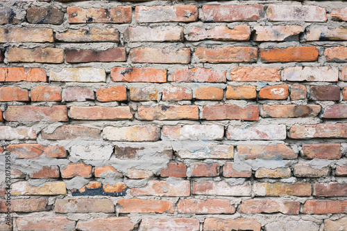 Old brick wall. Red brick wall background.