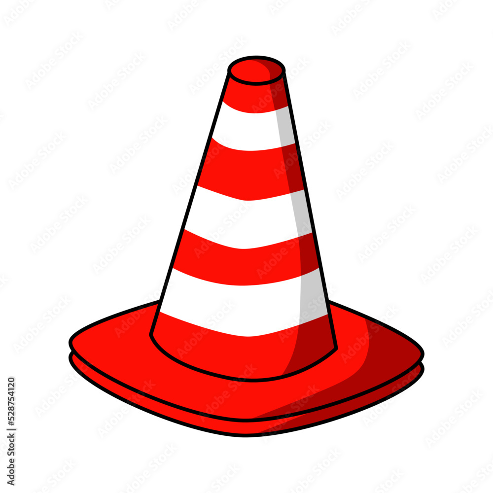 Traffic cone icon, cartoon style, equipment for safety. Traffic cone icon, cartoon style, equipment for safety.