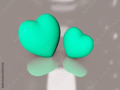 light green soft blurry 3d hearts wallpaper love 