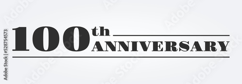 100 years, 100th anniversary logo or icon. Birthday, jubilee, celebration, invitation badge, label or banner design. Vector illustration.