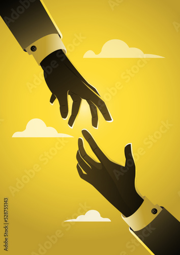 helping hand in business vector illustration
