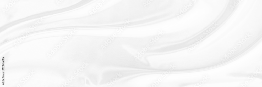 Fototapeta premium White gray satin texture that is white silver fabric silk panorama background with beautiful soft blur pattern natural.