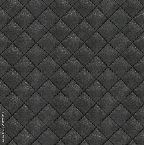real black leather texture stitched in diamond shape © KyleYoon