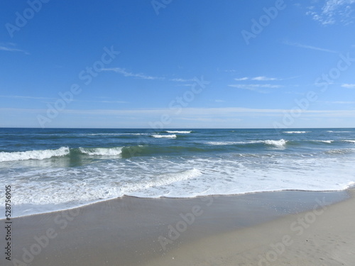 The natural beauty of the shore, along the Atlantic Ocean, on a calm spring day, off of Chincoteague Island, the Virginia side of Assateague.