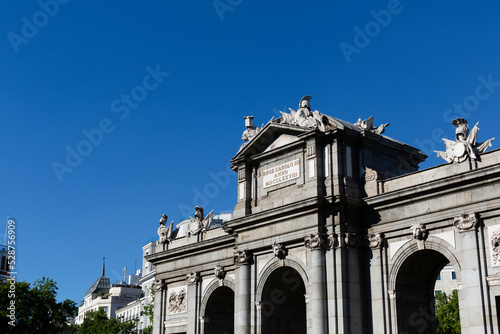 Facade of the Puerta de Alcalá in Madrid. triumphal arch photo