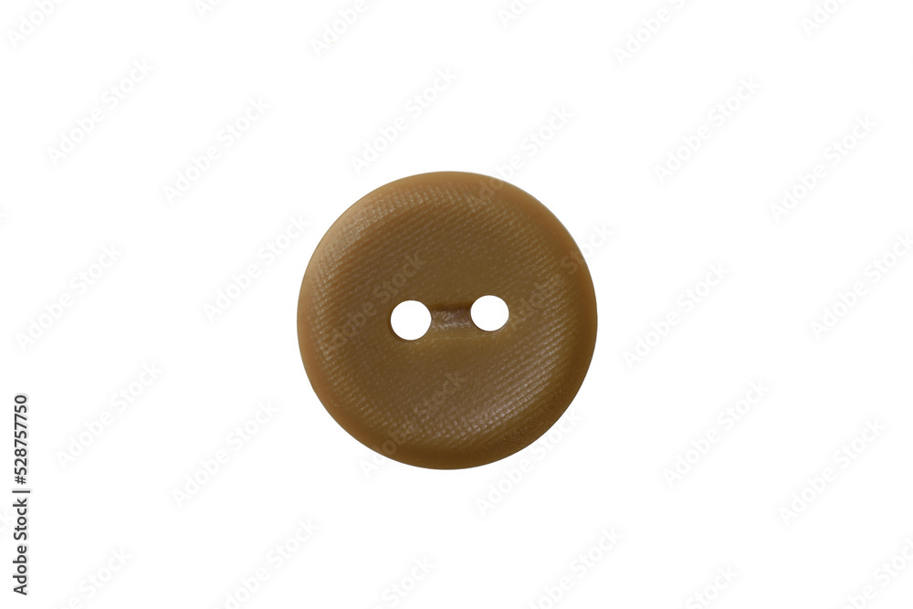Obraz premium vintge button brown textured isolated on white background