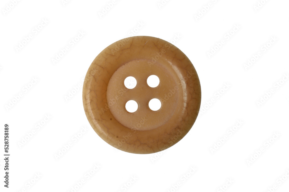 Obraz premium vintge button brown isolated on white background