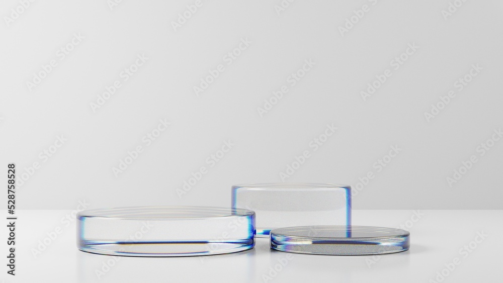 3d rendering empty transparent glass platform display background, crystal pedestal for product showcase 3d rendering empty transparent glass platform display background, crystal pedestal for product showcase