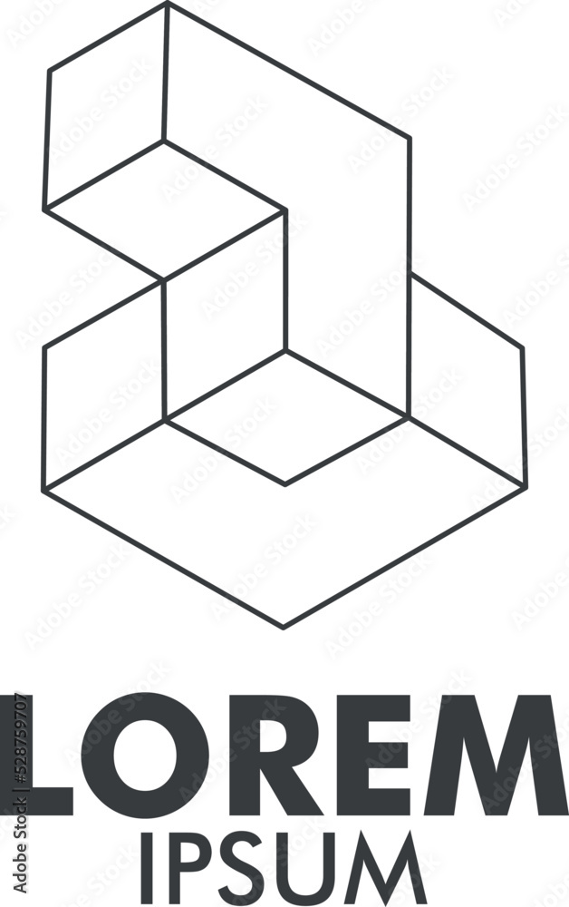 company logo with cube shape, isometric company logo with cube shape, isometric