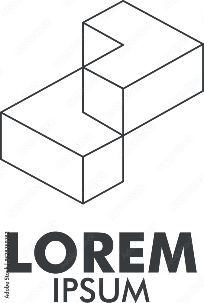 company logo with cube shape, isometric company logo with cube shape, isometric