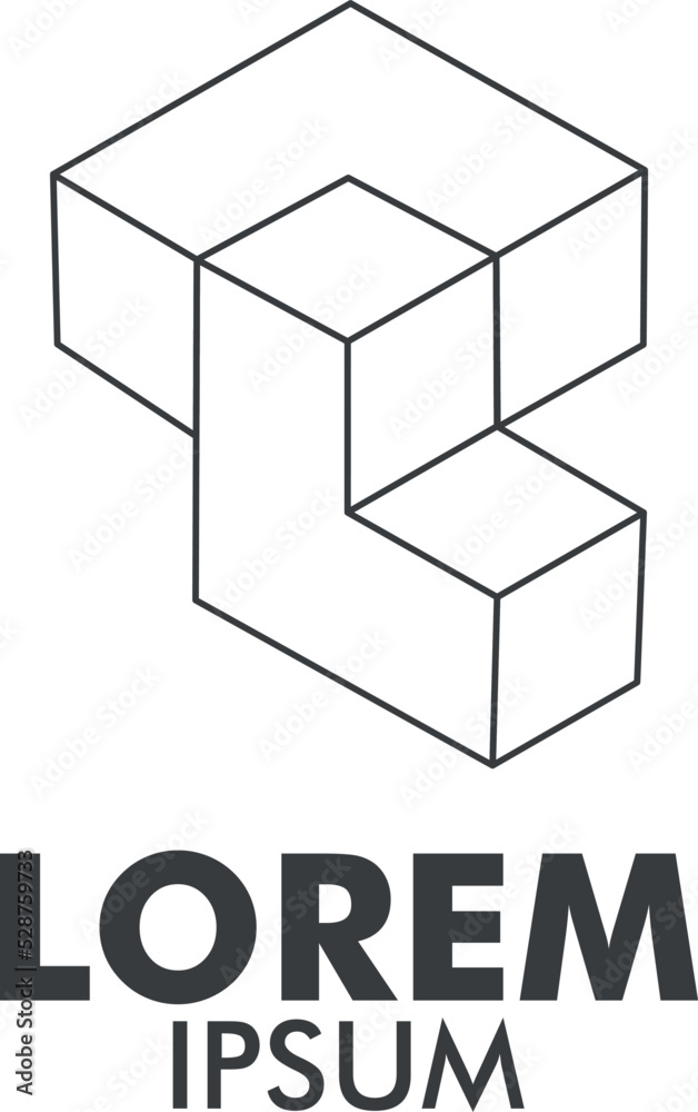 company logo with cube shape, isometric company logo with cube shape, isometric