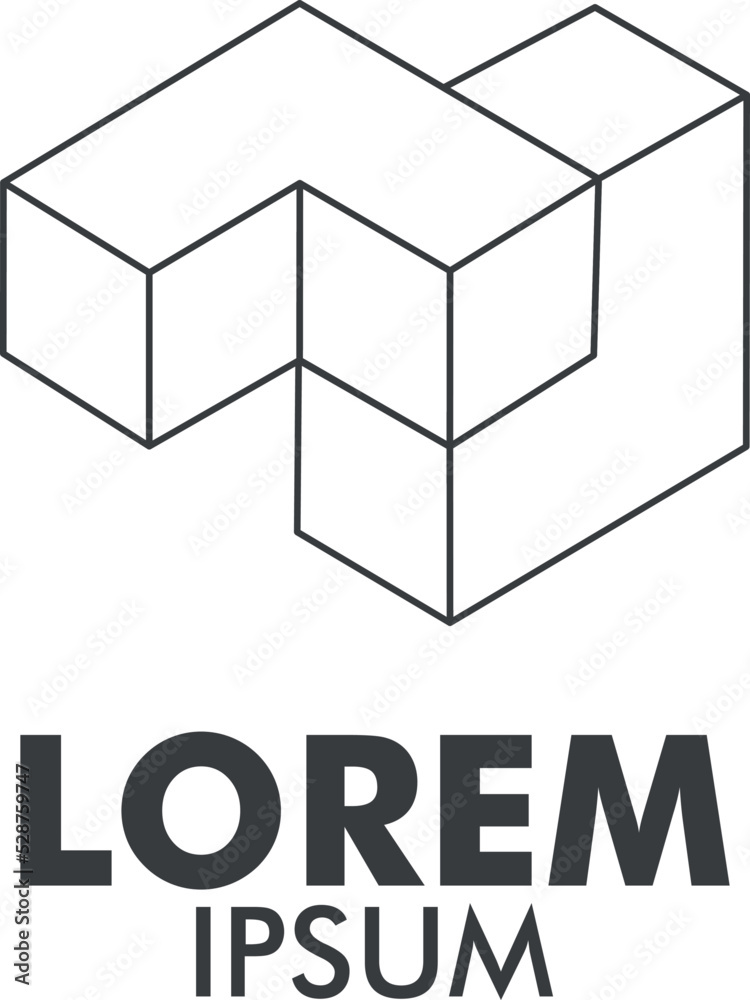 company logo with cube shape, isometric company logo with cube shape, isometric