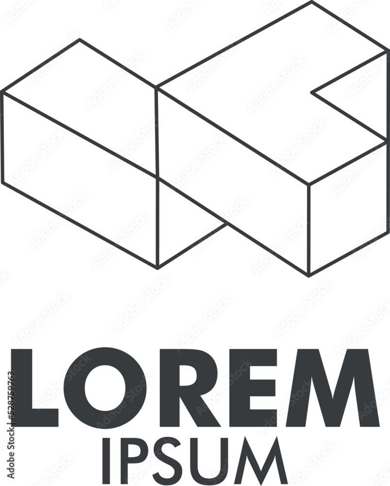 company logo with cube shape, isometric company logo with cube shape, isometric