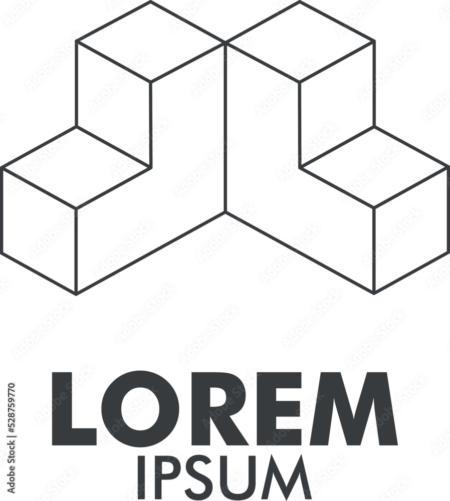 company logo with cube shape, isometric company logo with cube shape, isometric