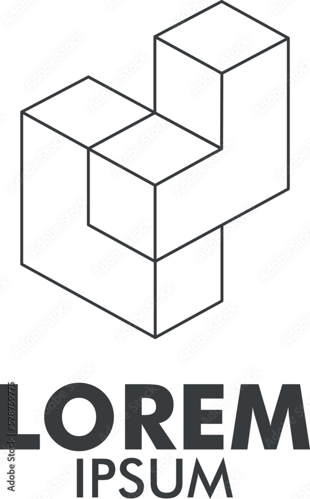 company logo with cube shape, isometric company logo with cube shape, isometric
