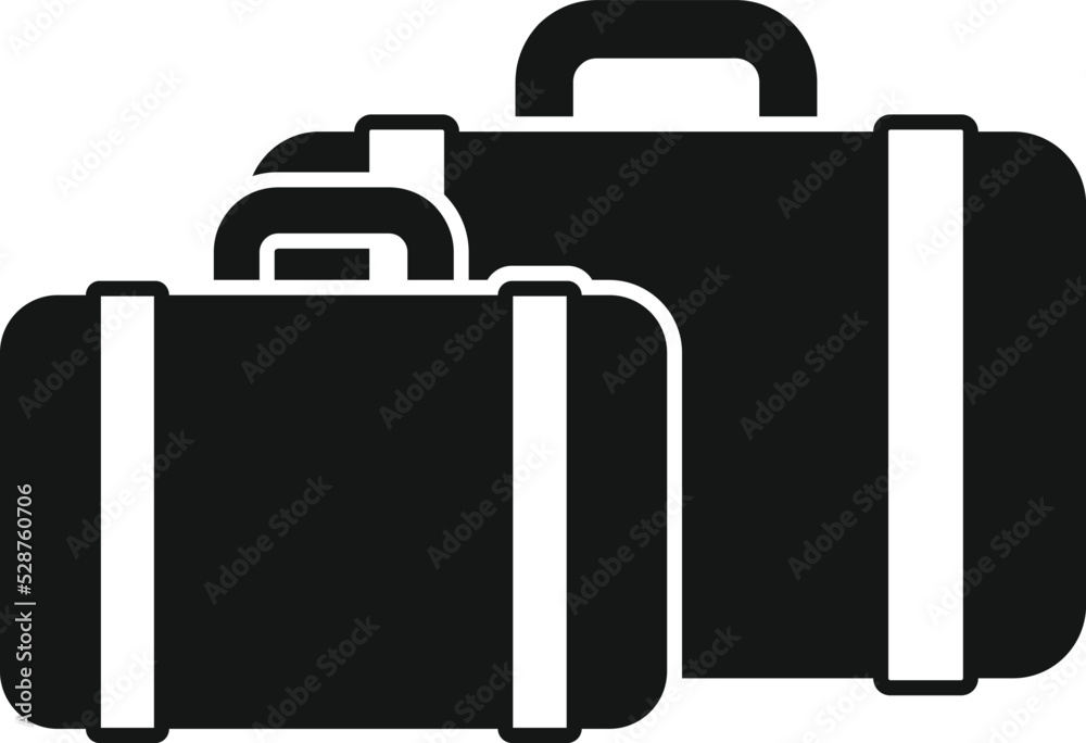 Travel suitcase icon simple vector. Waiting area. Airport chair Travel suitcase icon simple vector. Waiting area. Airport chair