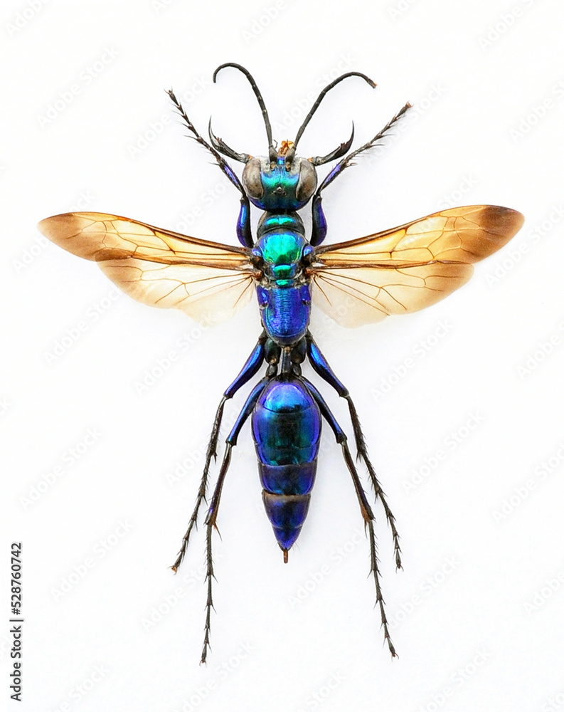 Chlorion lobatum
Large Insect, Predator Wasps in White Background Chlorion lobatum
Large Insect, Predator Wasps in White Background