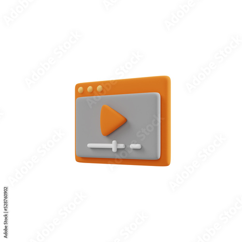 Online video, video course, web video, video teaching, multimedia, online entertainment, education learning class 3D icon.