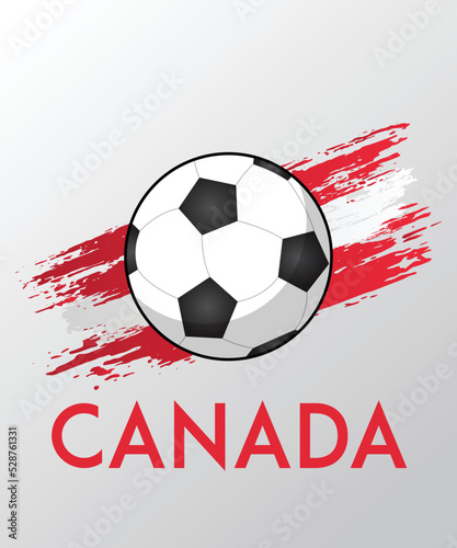 Canada flag with Brush Effect for Soccer Theme