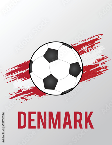 Denmark flag with Brush Effect for Soccer Theme