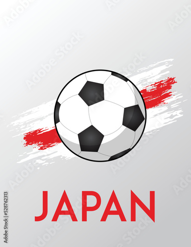 Japan flag with Brush Effect for Soccer Theme 