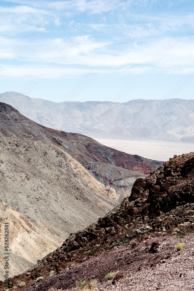 Death Valley view with colourful mountains