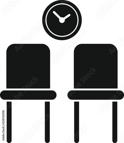 Wait chairs icon simple vector. Waiting area. Office interior