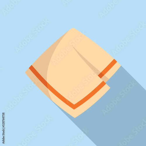 Foto Clean handkerchief icon flat vector. Towel napkin. Textile beach