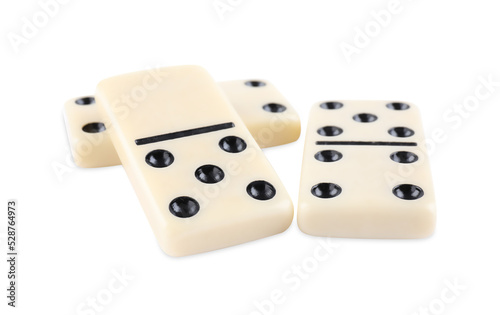 Classic light domino tiles on white background