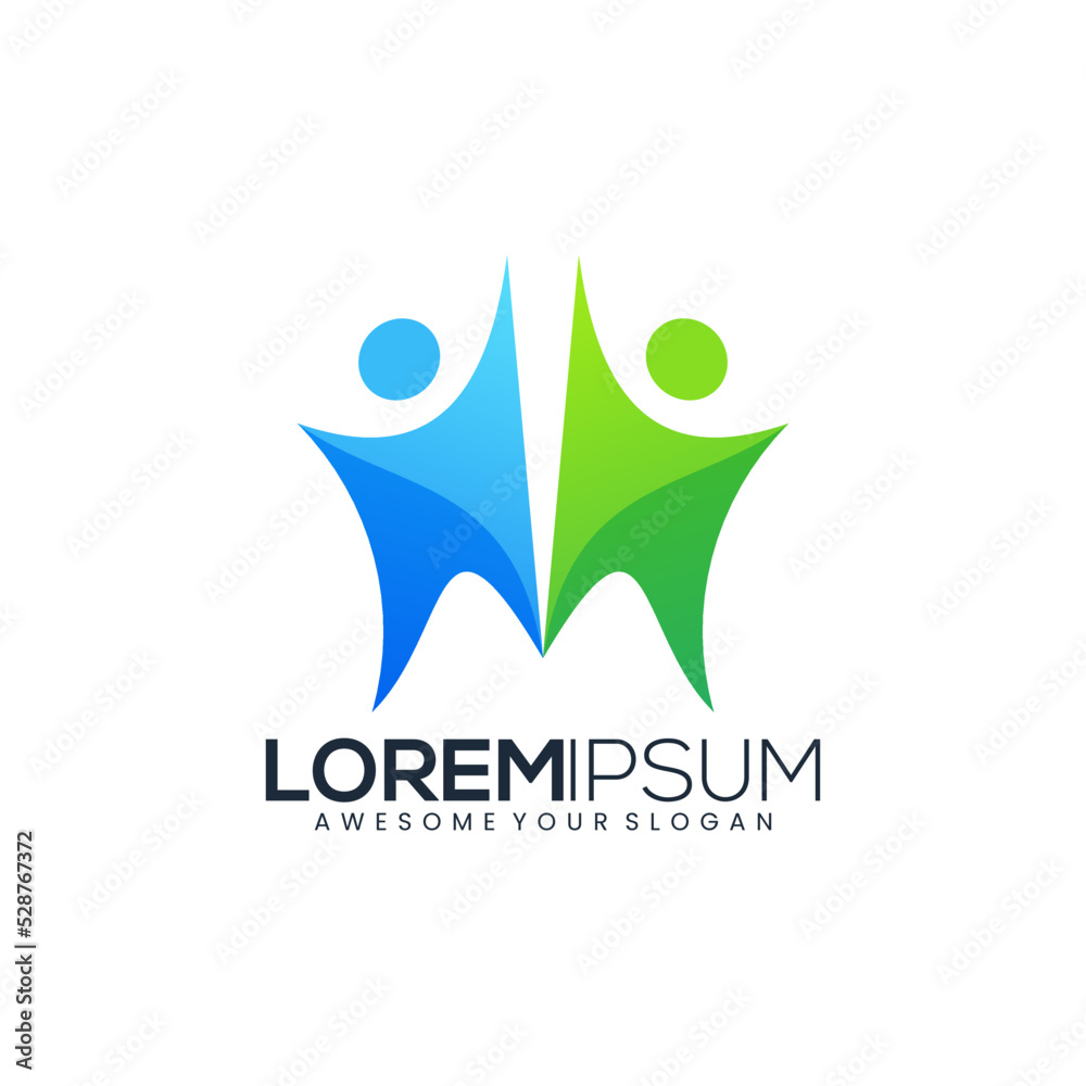 people human gradient logo business people human gradient logo business