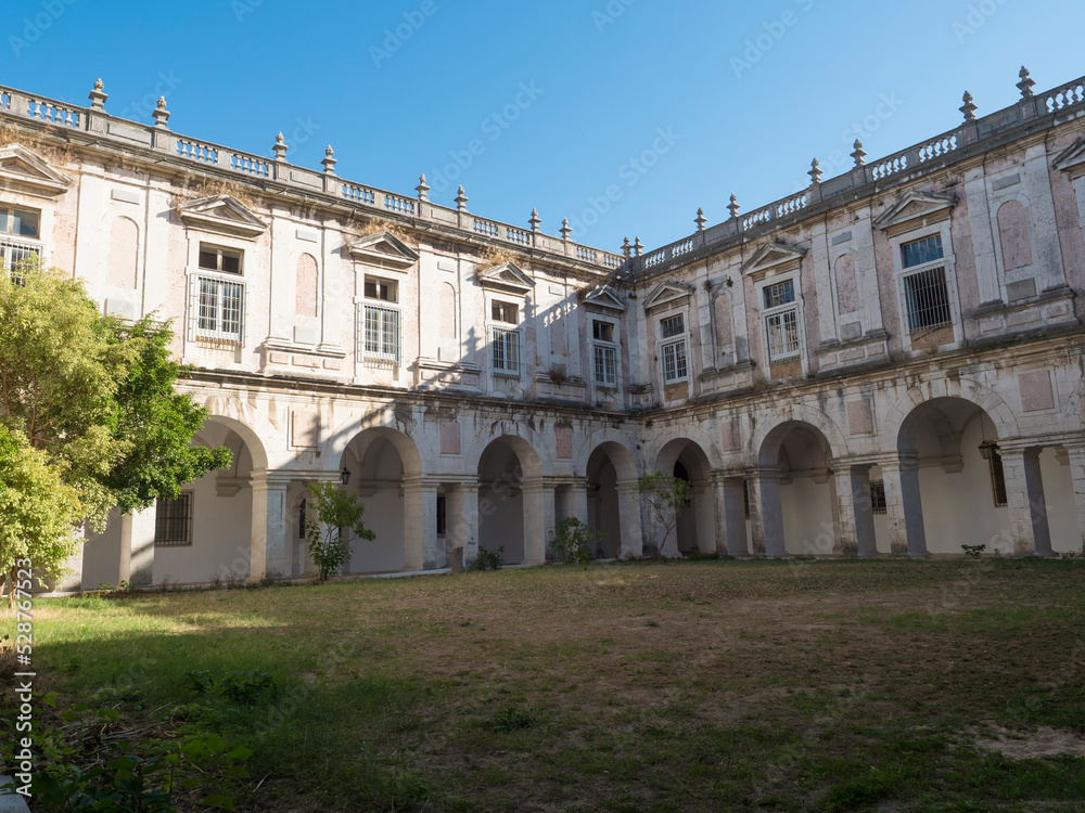 View of Courtyard of Convento de Nossa Senhora da Graca, Lisbon, Portugal.