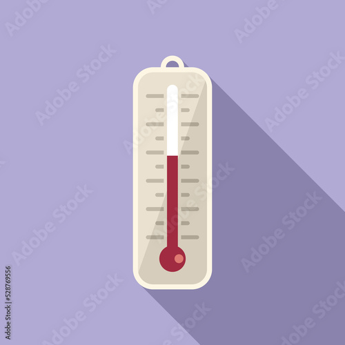 Pool thermometer icon flat vector. Water cleaning. Outdoor equipment