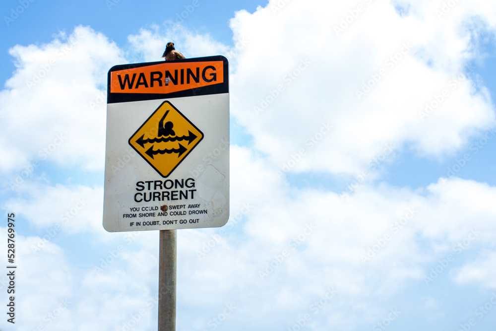 beach safety signs with strong current warning text. vector illustration beach safety signs with strong current warning text. vector illustration